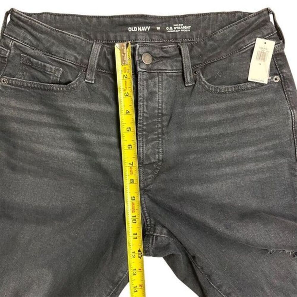 NWT Old Navy Women's High-Waisted O.G. Straight Cut-Off Jeans Size 10 Black - Picture 9 of 11